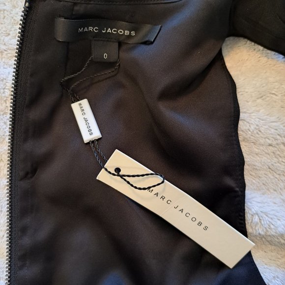 NEW Marc Jacobs Black Pleated Midi Shift Dress Wool Size 0 - Picture 6 of 8